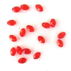 Bead crystal cylinder 9x6 mm hole 1 mm faceted red -50 grams ~ 290 pieces