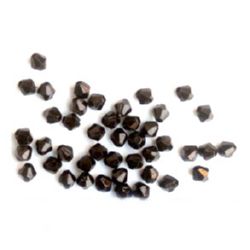 Crystal bead 5x5 mm hole 1 mm black -50 grams ~ 1000 pieces