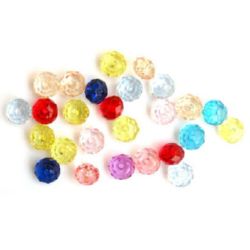 Crystal abacus bead 9x5 mm hole 1.5 mm mix -20 grams ~ 92 pieces