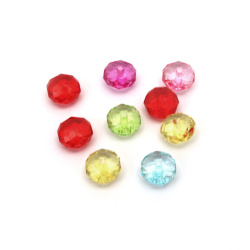 Crystal abacus bead 10x7 mm hole 1 mm mix -50 grams ~ 130 pieces