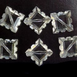 Bead crystal tile serrated 7x17 mm transparent -50 grams