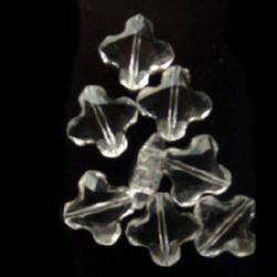 Cristal de mărgele  cruce 18x6 mm transparent -50 grame