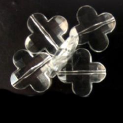Crystal cross bead 27x7 mm transparent -50 grams