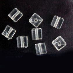 Bead crystal cube 7x7 mm transparent -50 grams