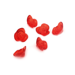 Transparent Plastic Beads crystal rose 14x7mm red -50 grams ± 95 pieces