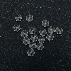 Мънисто кристал цвете 10x5 мм дупка 1 мм прозрачно -50 грама ~ 165 броя