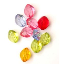 Мънисто кристал овал 14x17 мм МИКС -50 грама