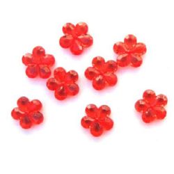 Мънисто кристал цвете 23 мм червено -50 грама