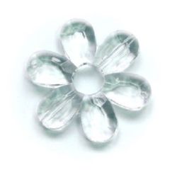 Кристал цвете две дупки прозрачно 46 мм -50 грама