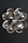 Transparent Plastic Beads crystal clover 27x6 mm hole 2 mm transparent - 50 grams -18 pieces