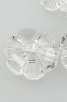 Transparent Plastic Beads Round crystal flower 10x4.5 mm transparent -50 grams ± 165 pieces