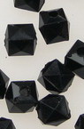Faceted,Bead crystal pebble 6x6 mm hole 1.5 mm black -50 grams ~ 460 pieces