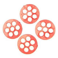 Bead crystal coin 28x5 mm 7 hole 6 mm transparent red -50 grams