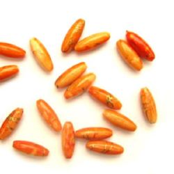 Margele aur fir alungit 12 mm portocaliu -20 grame