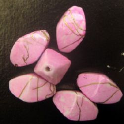 Mărgele fir de aur alungit 19x14 mm roz -20 grame