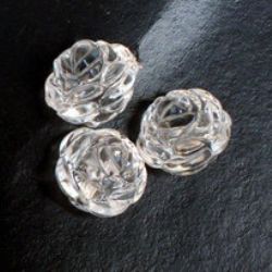 Χάντρα απομίμηση κρύσταλλο Τριαντάφυλλο 12x12mm Τρύπα 2mm διαφανής -50 γραμμάρια ~ 65 τεμάχια