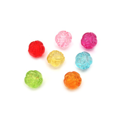 Transparent Plastic Beads Round crystal ball rose 12x10mm hole 2mm mix -50g ~ 70 pieces