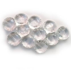 Faceted Acrylic Coin-shaped Beads, Crystal Imitation, 20 mm Transparent - 50 grams