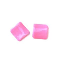 Solid Acrylic Beads, Bent Square Beads for Handmade Jewelry and Decoration 23 mm, Pink -20 grams