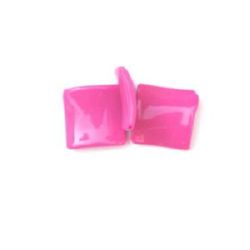 Solid Acrylic Beads, Bent Square Beads for Handmade Jewelry and Decoration, 23 mm, Cyclamen Color -20 grams