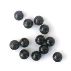 Acrylic round solid beads for jewelry making 8 mm hole 2 mm black - 50 grams ~ 170 pieces