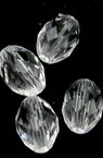 Mărgele cristal ovale 10x7 mm gaură 2 mm multi-pereți transparent -50 grame ~ 166 bucăți