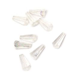 Bead crystal cone 16x8 mm hole 1 mm arc transparent -20 grams ~ 40 pieces