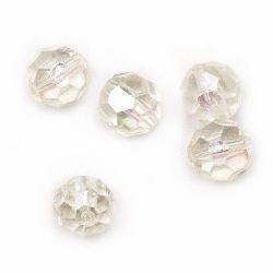 Bead crystal ball 14x13 mm hole 1.5 mm multi-walled arc transparent 20 grams ~ 13 pieces-
