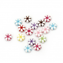 Bead two-color flower 10.5x4.5 mm hole 1 mm MIX -50 grams ~ 170 pieces