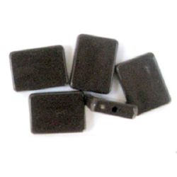 Solid Acrylic Rectangular Tile Beads for DIY and Craft Art, 24x18 mm, Brown -20 gr