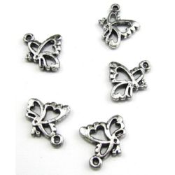 Butterfly metallic pendant color silver 20 mm -50 grams