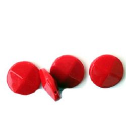 Acrylic coin solid beads for jewelry making 12x30 mm red F2 - 50 grams