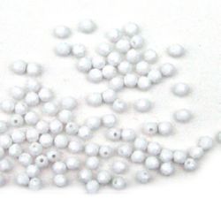 Margele cu bilă solidă multi-pereți 6 mm gaură 1 mm culoare alb -50 grame ~ 470 bucăți