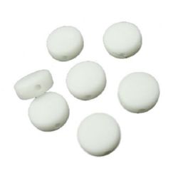 Acrylic washer solid beads for jewelry making, matte 8x4 mm hole 2 mm white - 50 grams ~ 220 pieces