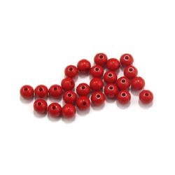 Plastic Solid Ball Beads, 8 mm, Hole: 2 mm, Red -50 grams ~ 180 pieces