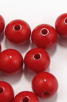 Acrylic round solid beads for jewelry making 10 mm hole 2 mm red - 50 grams ~ 95 pieces