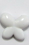 Acrylic butterfly solid beads for jewelry making 27x22x7 mm hole 1.7 mm white - 50 grams