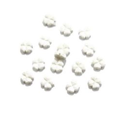 Acrylic clover solid beads for jewelry making 12x5 mm hole 1 mm white - 50 grams ~ 106 pieces