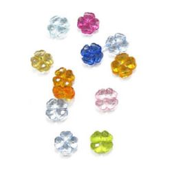 Transparent Plastic Beads crystal clover 12x5mm hole 1 mm MIX - 50 grams ± 100 pieces