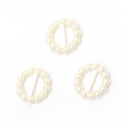 Connecting element pearl 15x3 mm hole 3.5x8 mm color cream -50 pieces