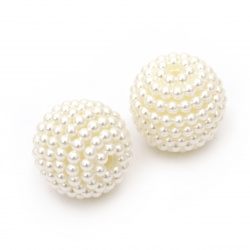 Pearl Imitation, Acrylic Rough Bead for DIY Jewelry Accessories, 23x22 mm, Hole: 3 mm, Cream -5 pieces