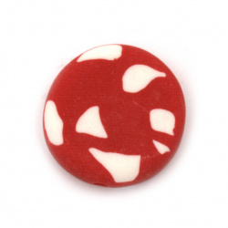 Two-colored Fimo Beads in the Shape of a Coin, 20 ± 22x6 mm, Hole: 2 mm -2 pieces