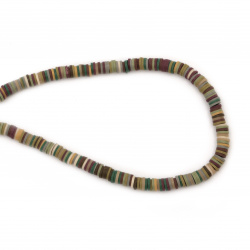 String FIMO Flat Round Beads for DYI and Craft Art, 6x1 mm, Hole: 2 mm, MIX, ± 380 pieces