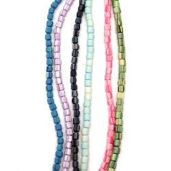 String FIMO Cylinder Beads, 5 ± 7x6 mm, Hole: 1.5 ± 2 mm, ASSORTED Colors, ± 61 pieces