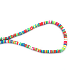 String of FIMO Beads / Disc: 6x1 mm, Hole: 2 mm, MIX ~ 350 pieces