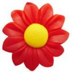 Handmade Polymer Clay Flower for Craft Decorations, 20 mm, Red -4 pieces