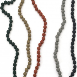 String FIMO Ball Beads, Volcanic Stone Imitation, 8 ~ 9mm, Hole: 1 ~ 2mm, 45 ~ 46 pieces