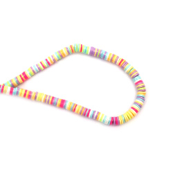 String of FIMO Washer Beads /  6x1 mm, Hole: 2 mm / MIX with Gold Pigment ~ 350 pieces