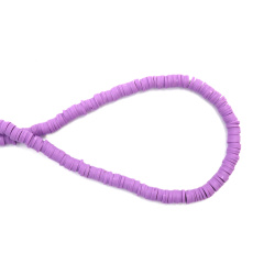 String of FIMO Washer Beads /  6x1 mm, Hole: 2 mm / Purple ~ 320 pieces