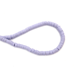 String of FIMO Washer Beads /  6x1 mm, Hole: 2 mm / Light Purple ~ 320 pieces